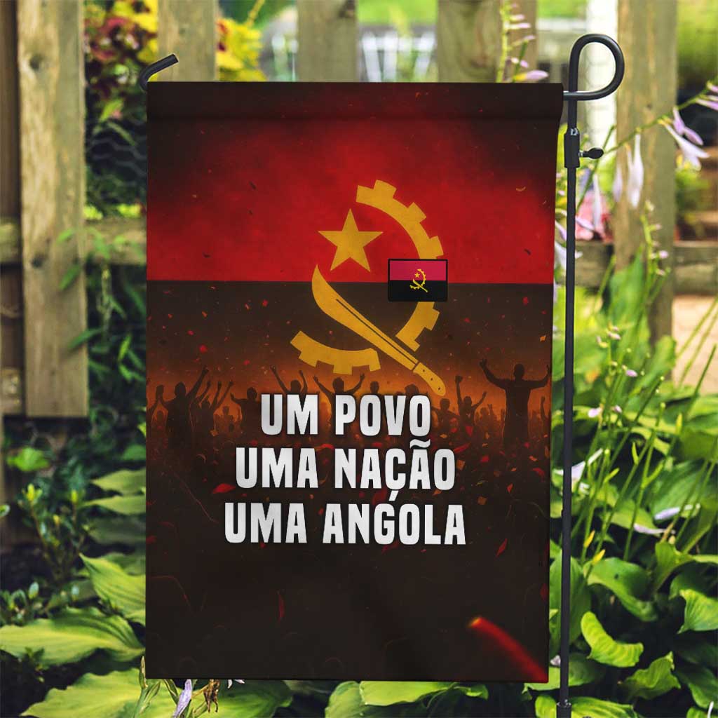 Angola Garden Flag with Red Black Yellow Grunge Design - Wonder Print Shop