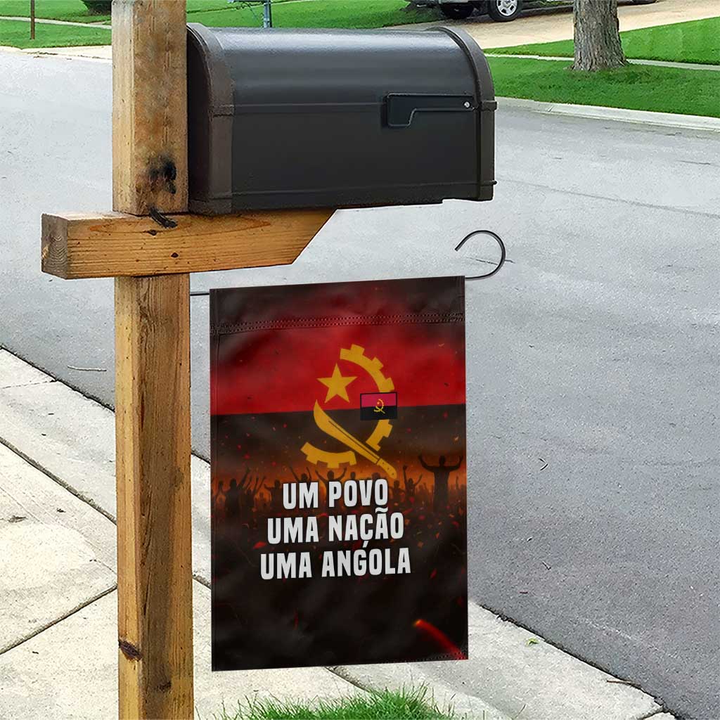 Angola Garden Flag with Red Black Yellow Grunge Design - Wonder Print Shop