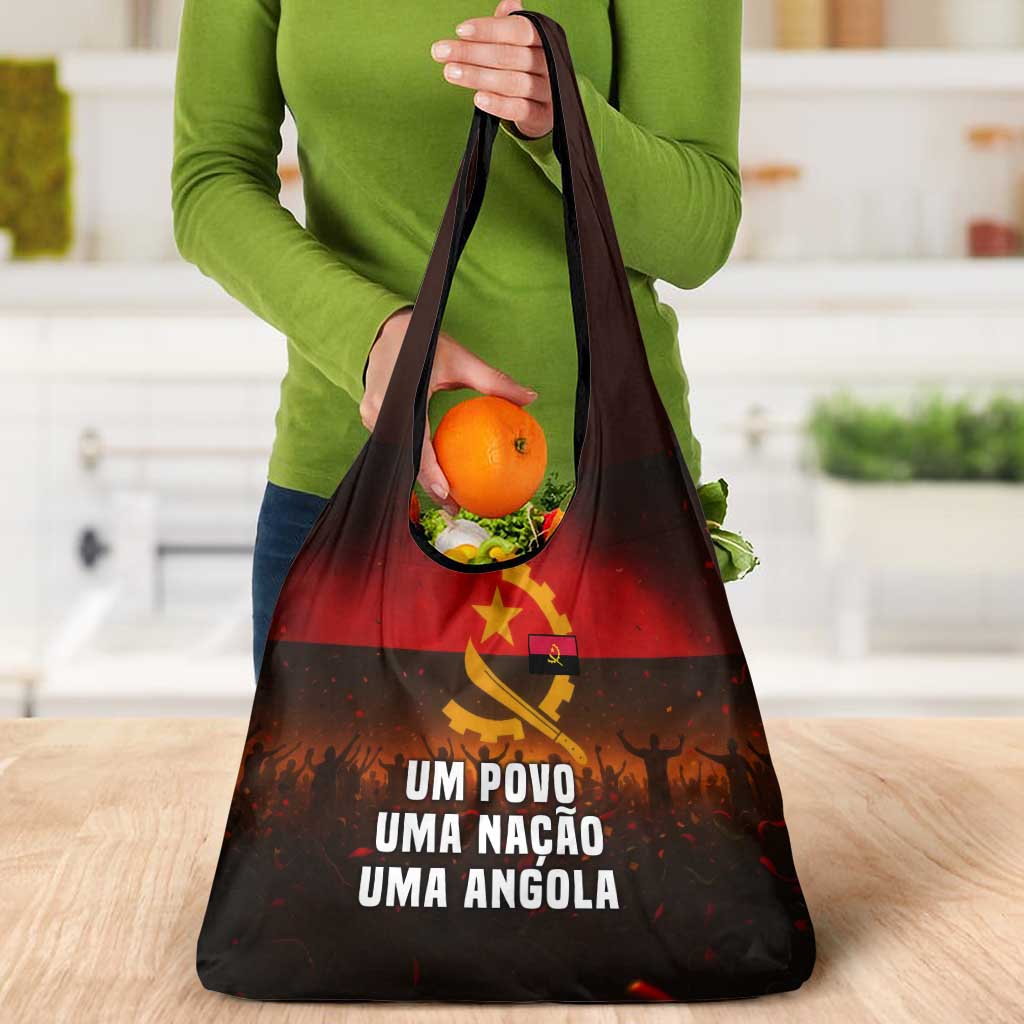 Angola Grocery Bag with Red Black Yellow Grunge Design - Wonder Print Shop