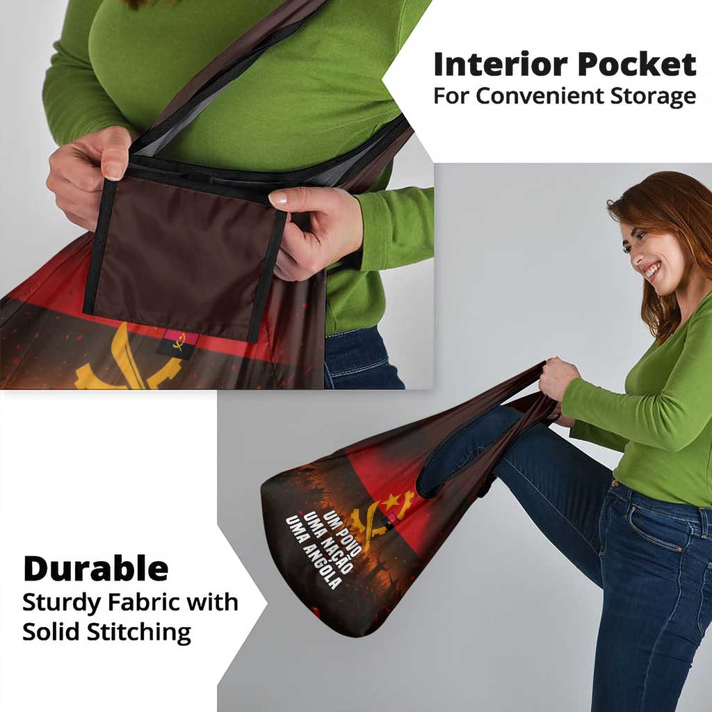 Angola Grocery Bag with Red Black Yellow Grunge Design - Wonder Print Shop