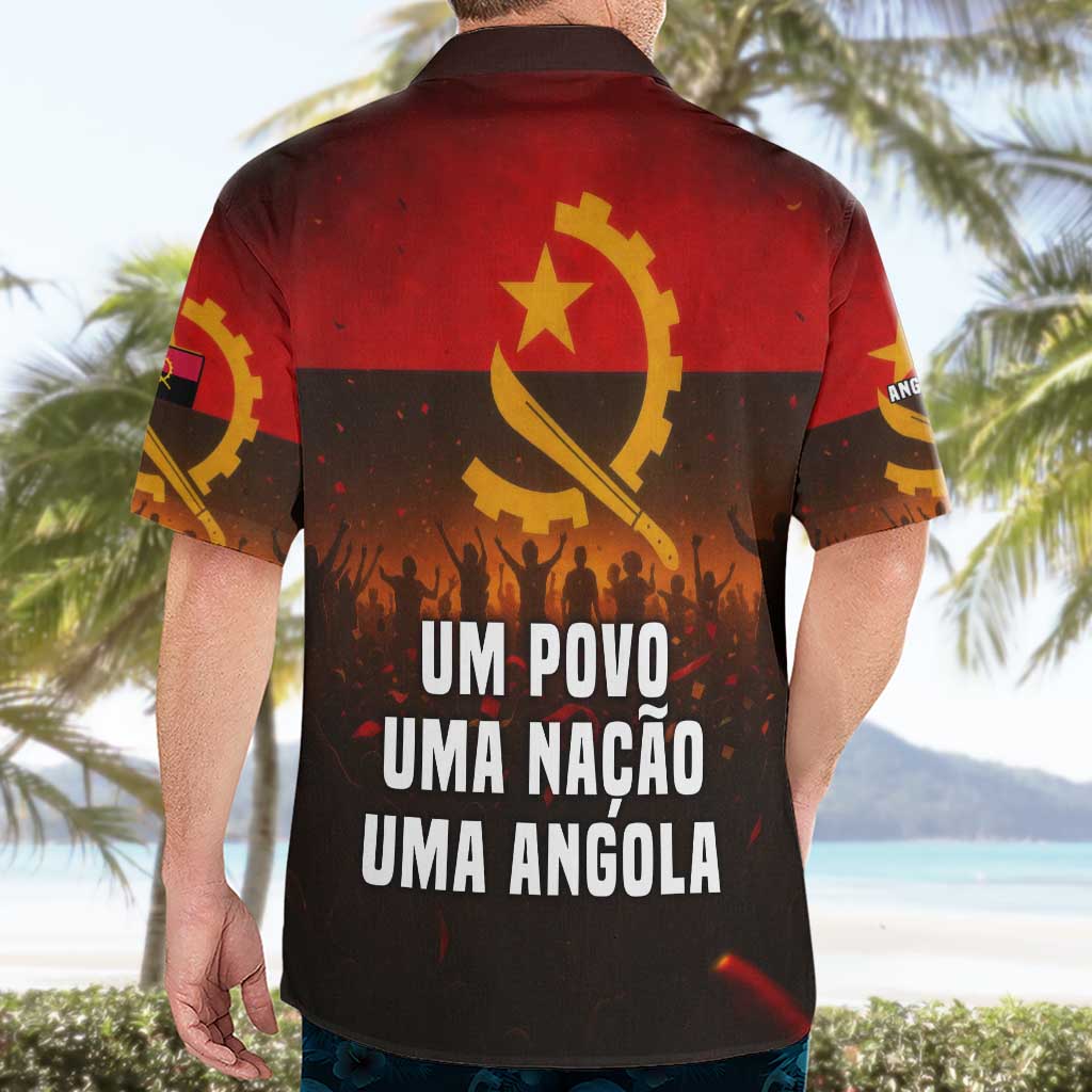 Angola Hawaiian Shirt with Red Black Yellow Grunge Design - Wonder Print Shop
