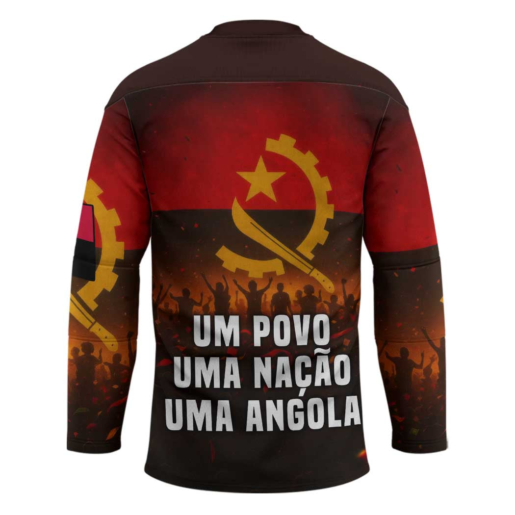 Angola Hockey Jersey with Red Black Yellow Grunge Design - Wonder Print Shop