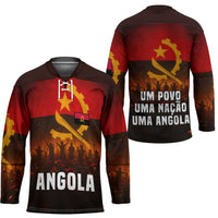 Angola Hockey Jersey with Red Black Yellow Grunge Design - Wonder Print Shop