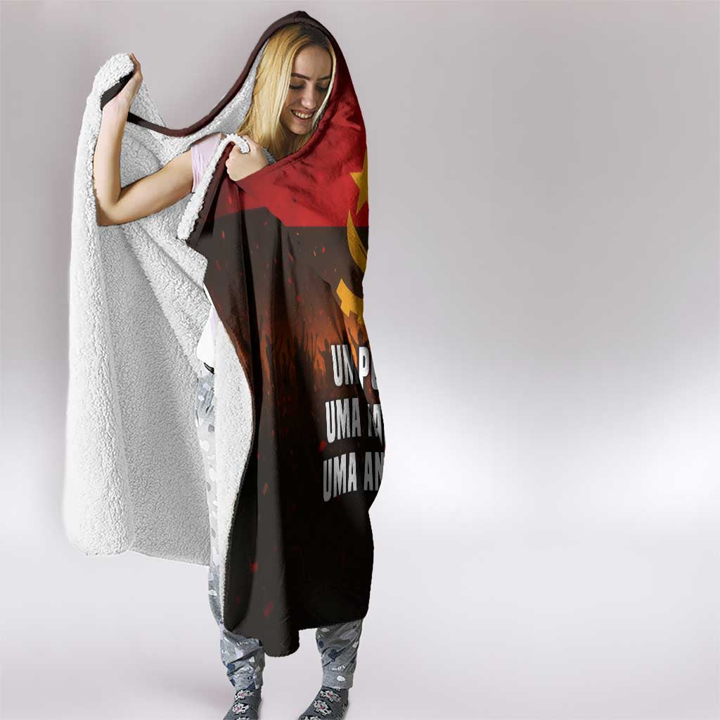 Angola Hooded Blanket with Red Black Yellow Grunge Design - Wonder Print Shop