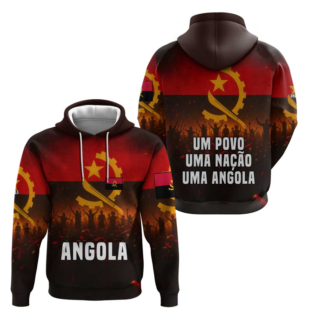 Angola Hoodie with Red Black Yellow Grunge Design - Wonder Print Shop