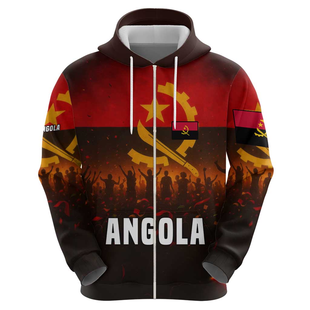 Angola Hoodie with Red Black Yellow Grunge Design - Wonder Print Shop