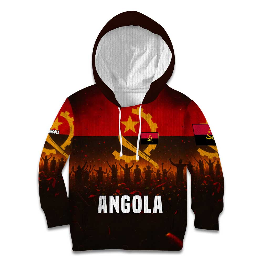 Angola Kid Hoodie with Red Black Yellow Grunge Design - Wonder Print Shop