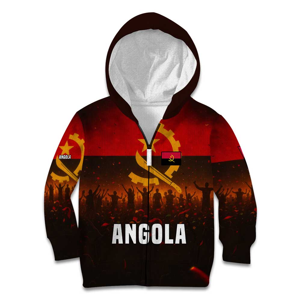 Angola Kid Hoodie with Red Black Yellow Grunge Design - Wonder Print Shop