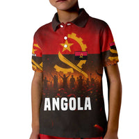 Angola Kid Polo Shirt with Red Black Yellow Grunge Design - Wonder Print Shop