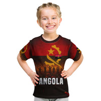 Angola Kid T Shirt with Red Black Yellow Grunge Design - Wonder Print Shop