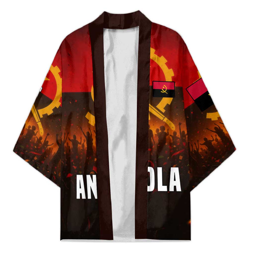 Angola Kimono with Red Black Yellow Grunge Design - Wonder Print Shop