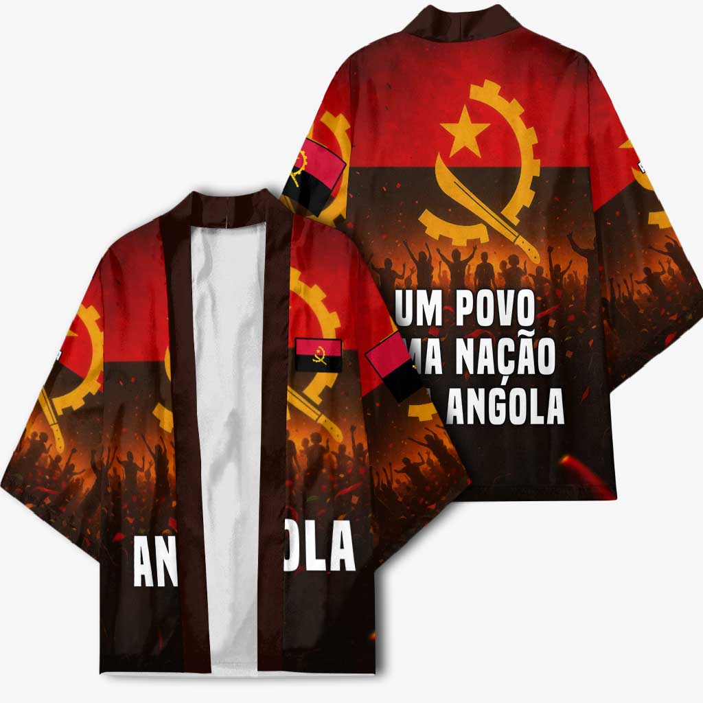 Angola Kimono with Red Black Yellow Grunge Design - Wonder Print Shop