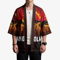 Angola Kimono with Red Black Yellow Grunge Design - Wonder Print Shop