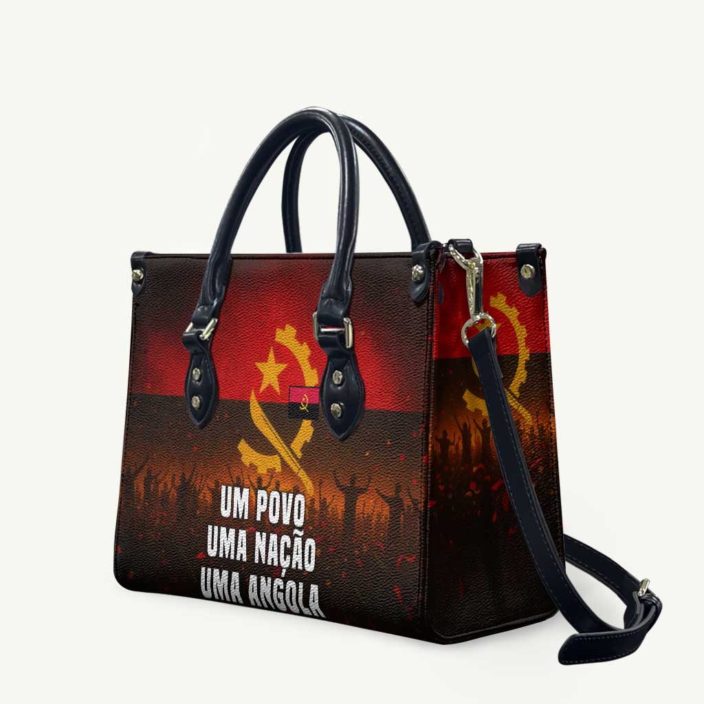 Angola Leather Bag with Red Black Yellow Grunge Design - Wonder Print Shop