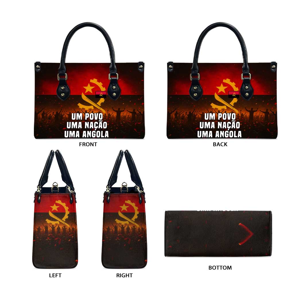 Angola Leather Bag with Red Black Yellow Grunge Design - Wonder Print Shop
