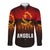 Angola Long Sleeve Button Shirt with Red Black Yellow Grunge Design - Wonder Print Shop