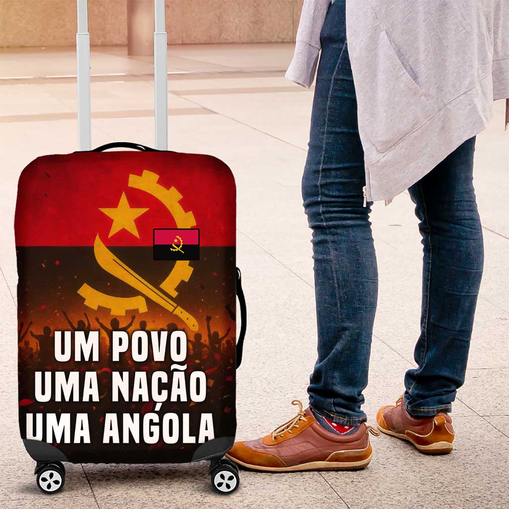 Angola Luggage Cover with Red Black Yellow Grunge Design - Wonder Print Shop