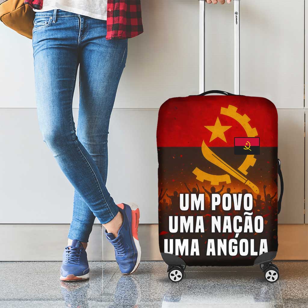 Angola Luggage Cover with Red Black Yellow Grunge Design - Wonder Print Shop