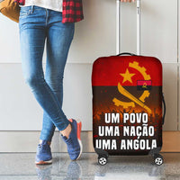 Angola Luggage Cover with Red Black Yellow Grunge Design - Wonder Print Shop