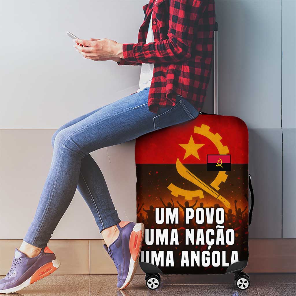 Angola Luggage Cover with Red Black Yellow Grunge Design - Wonder Print Shop