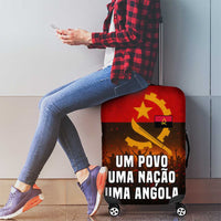 Angola Luggage Cover with Red Black Yellow Grunge Design - Wonder Print Shop