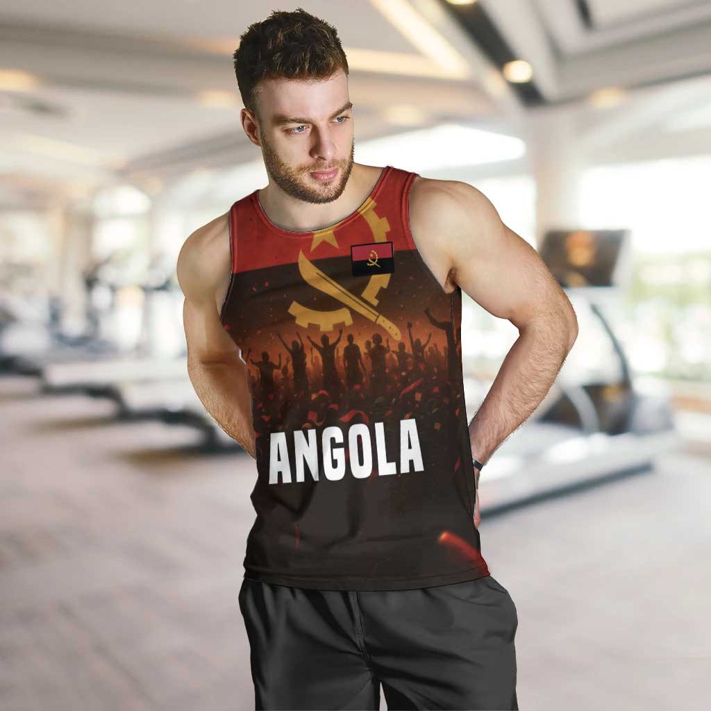 Angola Men Tank Top with Red Black Yellow Grunge Design - Wonder Print Shop