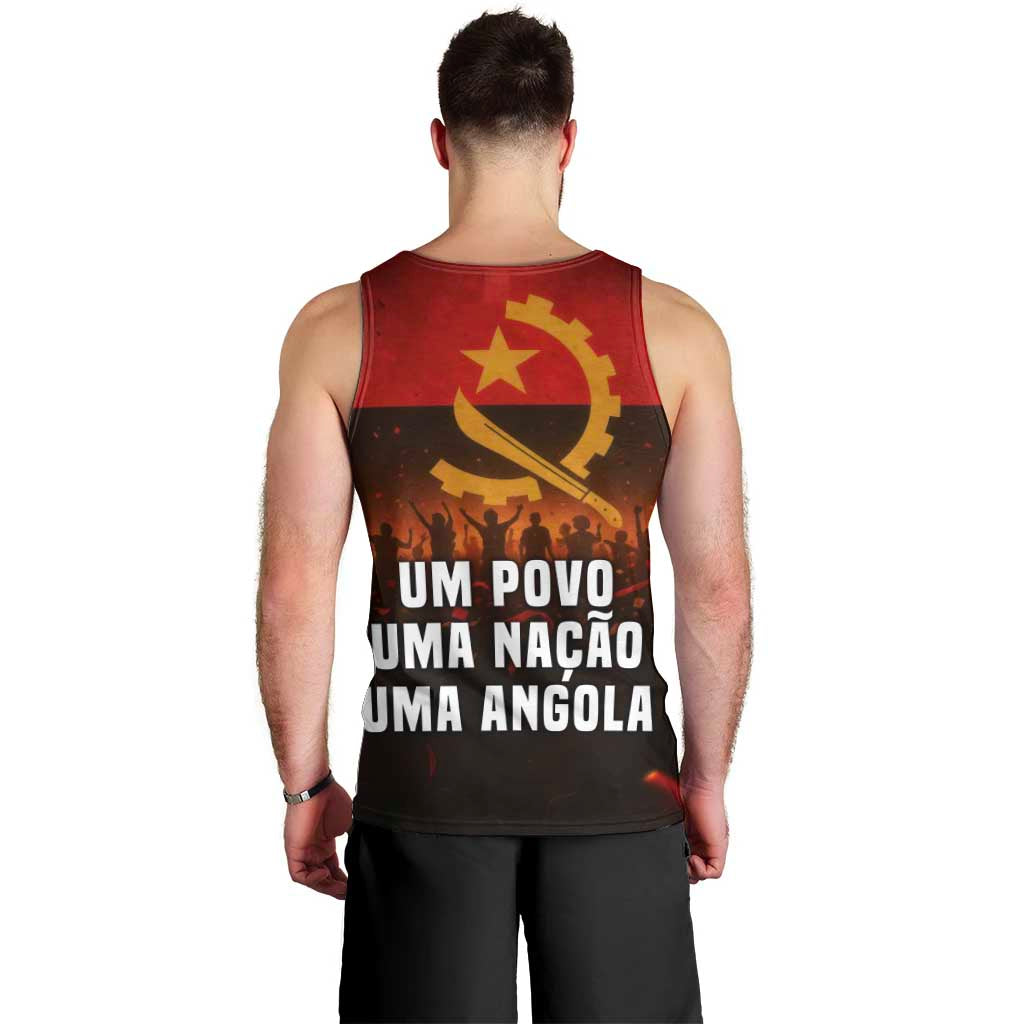 Angola Men Tank Top with Red Black Yellow Grunge Design - Wonder Print Shop