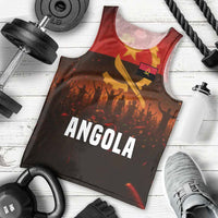 Angola Men Tank Top with Red Black Yellow Grunge Design - Wonder Print Shop