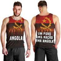 Angola Men Tank Top with Red Black Yellow Grunge Design - Wonder Print Shop
