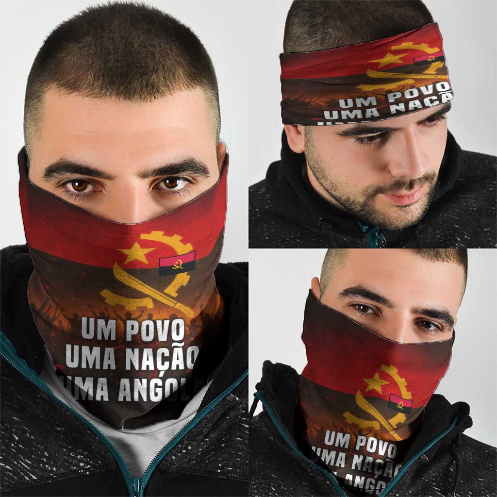 Angola Neck Gaiter with Red Black Yellow Grunge Design TS04