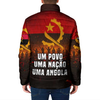 Angola Padded Jacket with Red Black Yellow Grunge Design - Wonder Print Shop