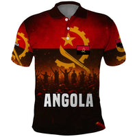 Angola Polo Shirt with Red Black Yellow Grunge Design - Wonder Print Shop
