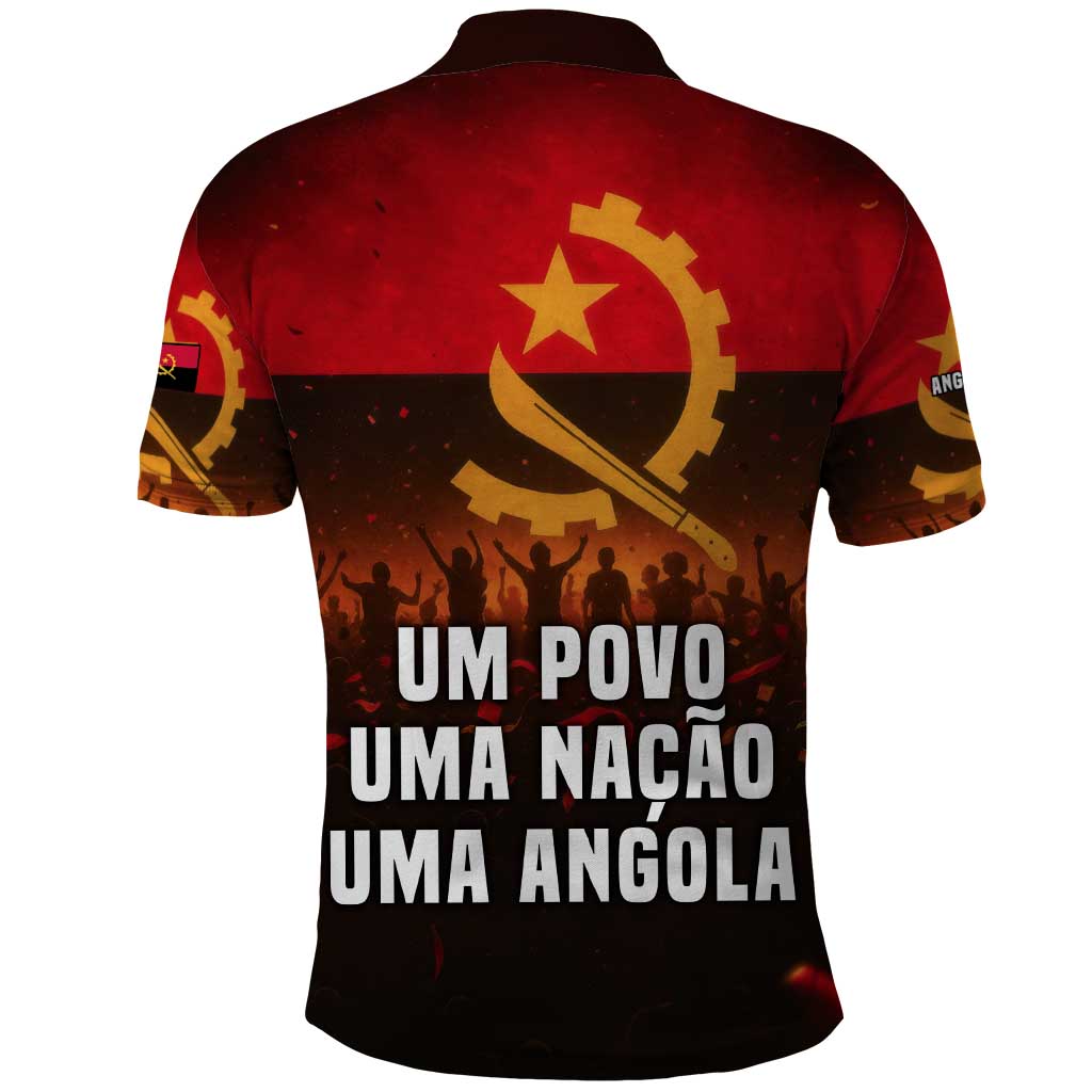 Angola Polo Shirt with Red Black Yellow Grunge Design - Wonder Print Shop