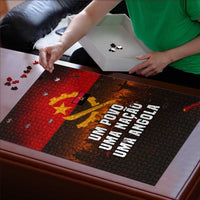 Angola Puzzle with Red Black Yellow Grunge Design - Wonder Print Shop