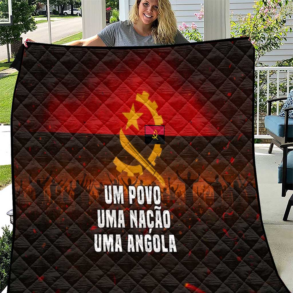 Angola Quilt with Red Black Yellow Grunge Design - Wonder Print Shop
