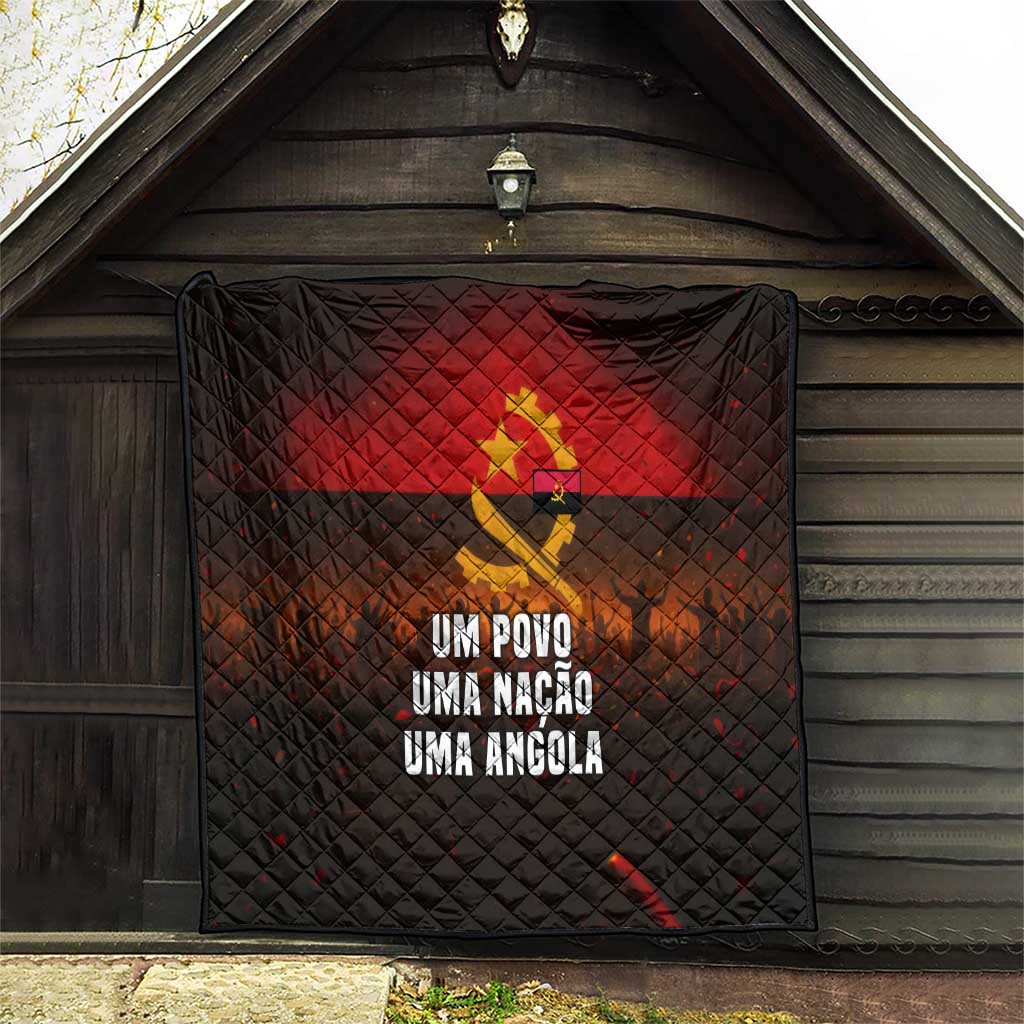 Angola Quilt with Red Black Yellow Grunge Design - Wonder Print Shop