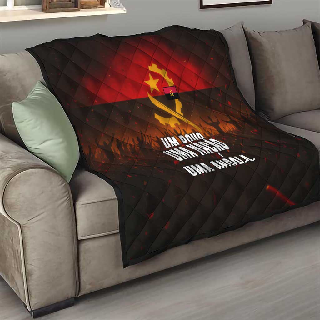 Angola Quilt with Red Black Yellow Grunge Design - Wonder Print Shop