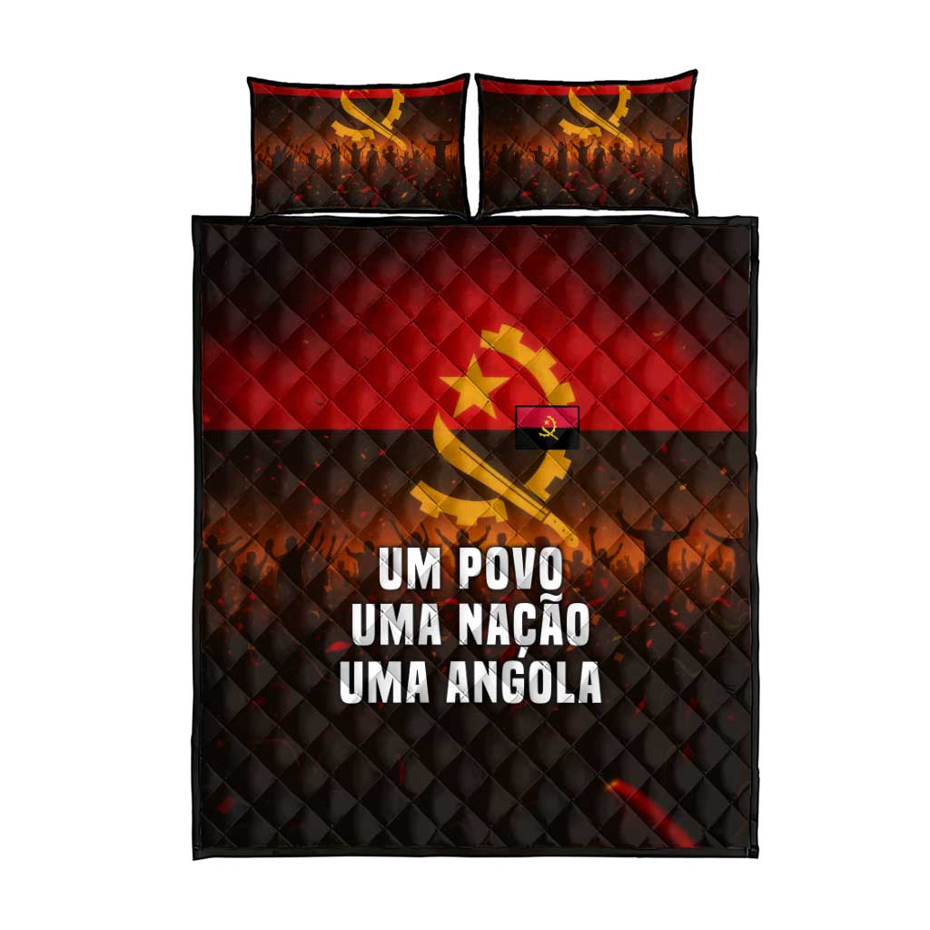 Angola Quilt Bed Set with Red Black Yellow Grunge Design - Wonder Print Shop