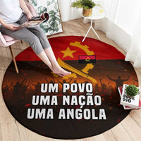 Angola Round Carpet with Red Black Yellow Grunge Design - Wonder Print Shop