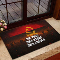 Angola Rubber Doormat with Red Black Yellow Grunge Design - Wonder Print Shop