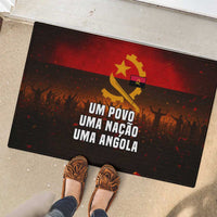 Angola Rubber Doormat with Red Black Yellow Grunge Design - Wonder Print Shop