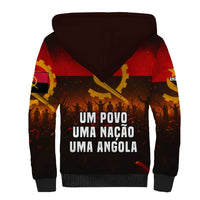 Angola Sherpa Hoodie with Red Black Yellow Grunge Design - Wonder Print Shop