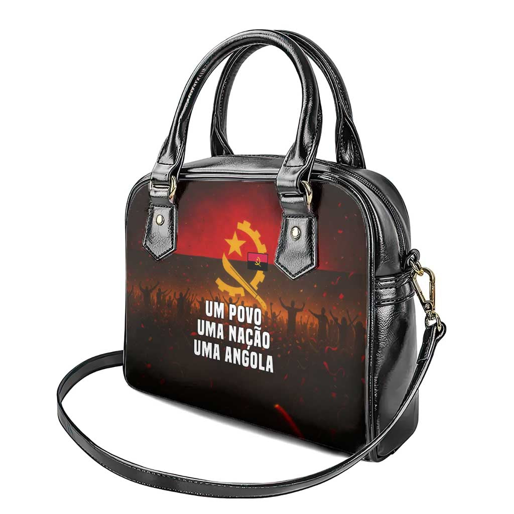 Angola Shoulder Handbag with Red Black Yellow Grunge Design - Wonder Print Shop