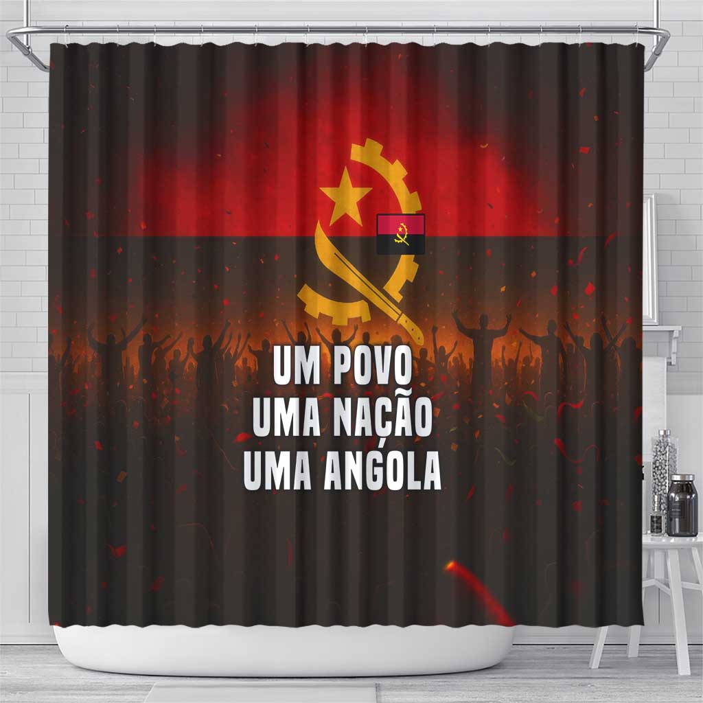 Angola Shower Curtain with Red Black Yellow Grunge Design - Wonder Print Shop