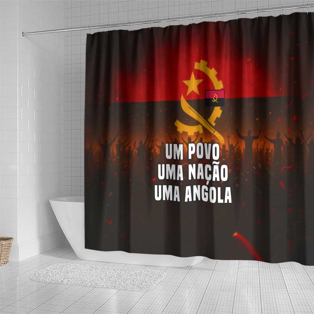 Angola Shower Curtain with Red Black Yellow Grunge Design - Wonder Print Shop
