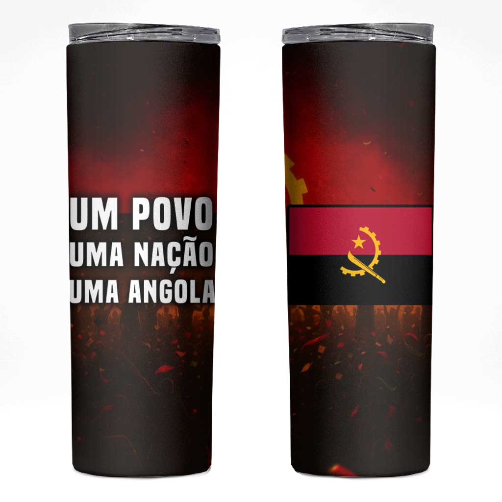 Angola Skinny Tumbler with Red Black Yellow Grunge Design - Wonder Print Shop
