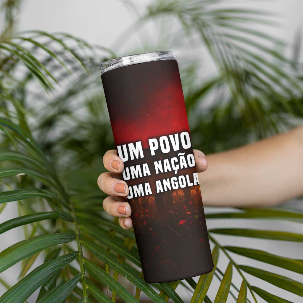 Angola Skinny Tumbler with Red Black Yellow Grunge Design - Wonder Print Shop