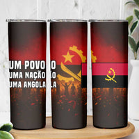 Angola Skinny Tumbler with Red Black Yellow Grunge Design - Wonder Print Shop