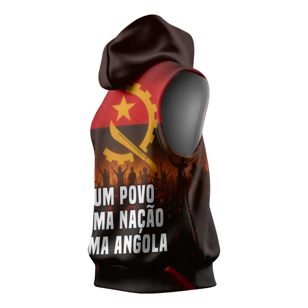 Angola Sleeveless Hoodie with Red Black Yellow Grunge Design - Wonder Print Shop