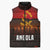Angola Sleeveless Puffer Jacket with Red Black Yellow Grunge Design - Wonder Print Shop